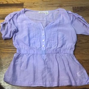 DKNY purple peplum top
